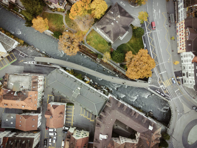 Italienische Brücke Vogelperspektive