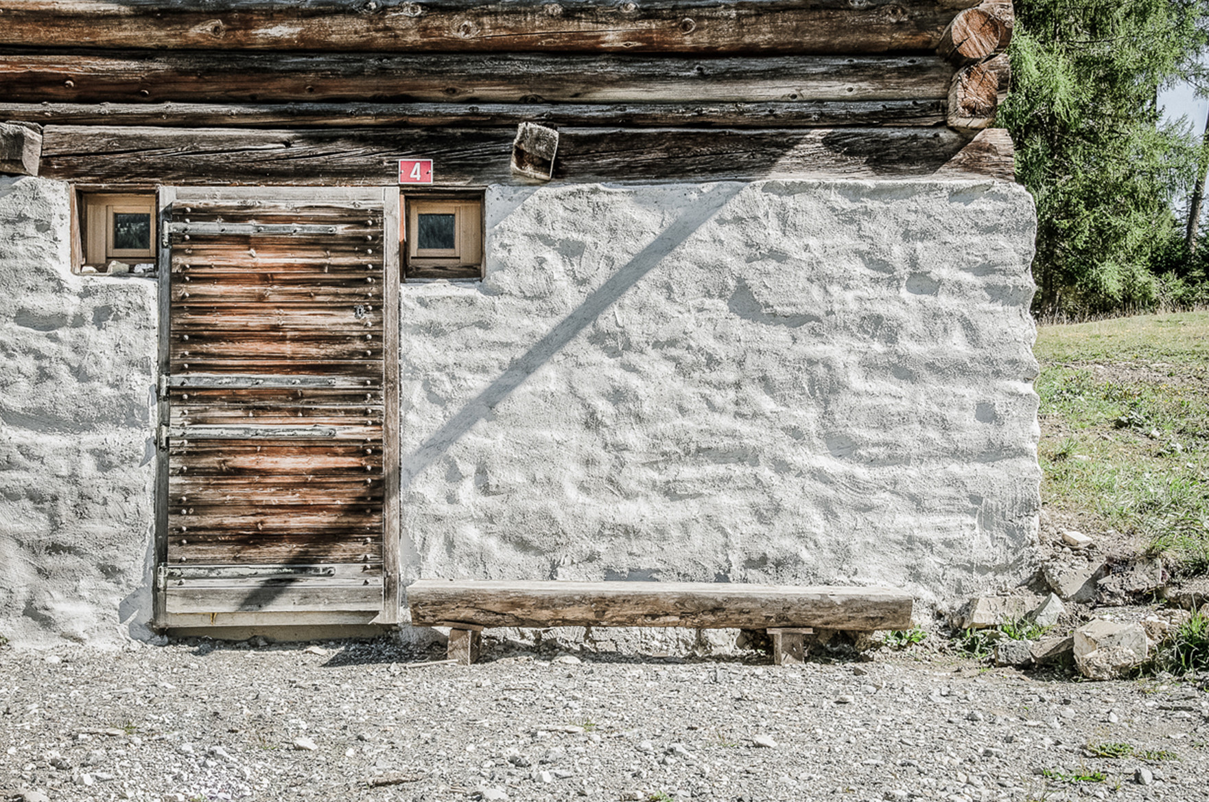 Maiensäss Tschividains Aussenwand