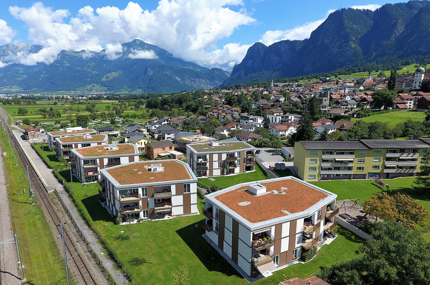 Rosengarten aussen Vogelperspektive